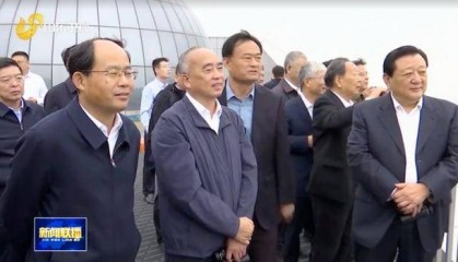 山东省委书记调研期间，前往东方航天港，观看火箭发射