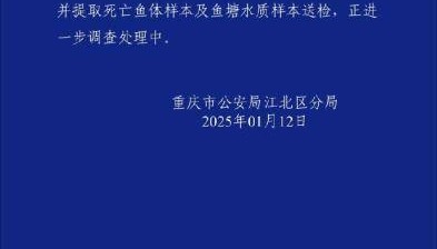 重庆一公园大量观赏鱼死亡，警方通报