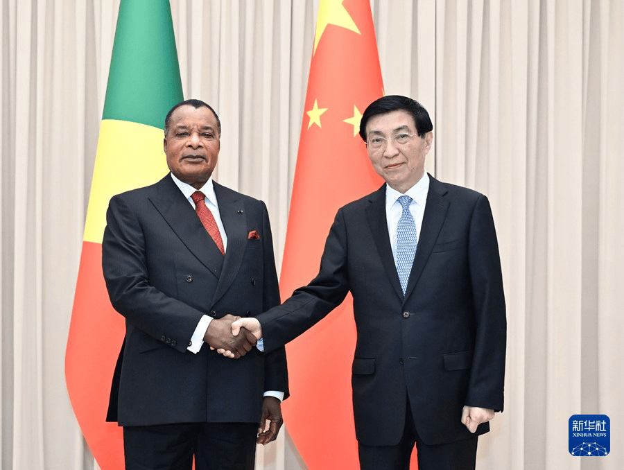 王沪宁会见刚果（布）总统萨苏